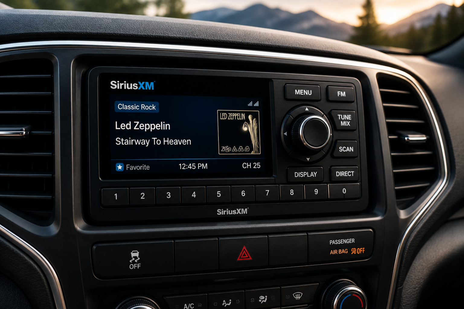 Satellite radio receiver dashboard